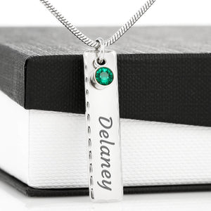 Birthstone Name Necklace | Perfect Gift for Daughter's Graduation | Graduation Present