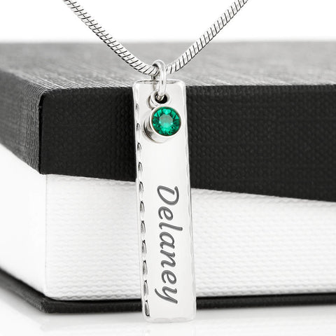 Image of Birthstone Name Necklace | Perfect Gift for Granddaughter's Graduation | Granddaughter's Graduation Present