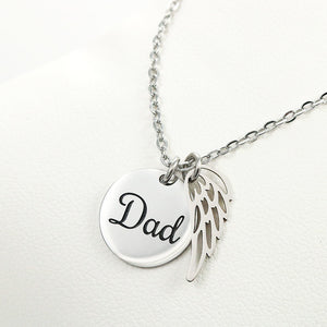 Dad Remembrance Necklace | Gift to Dad | Engraved 
