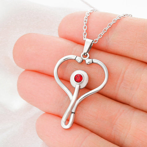 Image of (NEW) Beautiful Stethoscope Necklace Unique Gift For Nurses, Doctors, Veterinarians - Personalize This! - Made in USA