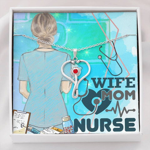 Heart Shaped Stethoscope Necklace | Mom Nurse
