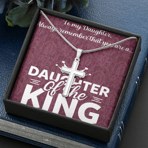Stainless Steel Cross Necklace | Daughter of the King Necklace
