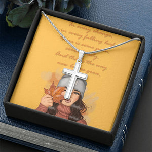 Stainless Steel Cross Necklace | Inspiring Message for Dear Friend