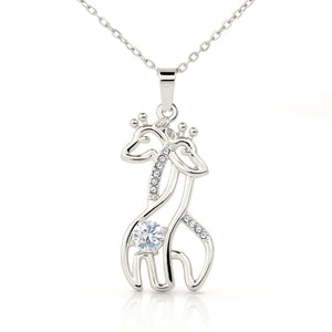 To My Daughter Giraffe Pendant - I will Always be Here Standing Behind You