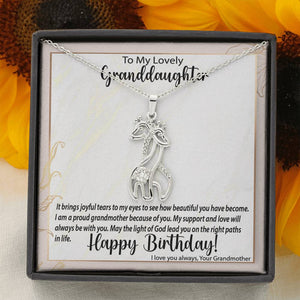 Graceful Love Giraffe Necklace | Birthday Gift to Granddaughter