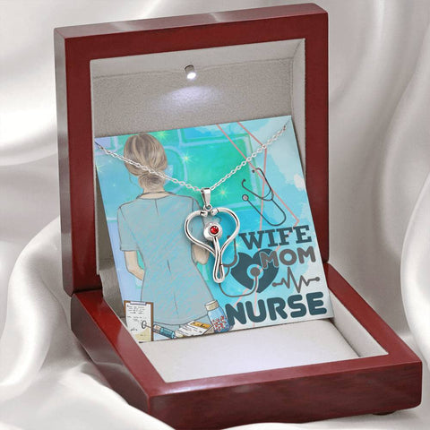 Heart Shaped Stethoscope Necklace | Mom Nurse