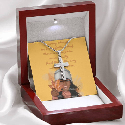 Image of Stainless Steel Cross Necklace | Inspiring Message for Dear Friend