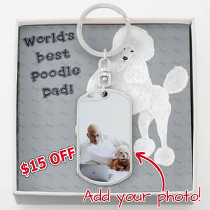 Dog Tag Photo Keychain | Poodle Dad