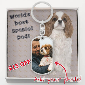 Dog Tag Photo Keychain | Spaniel Dad