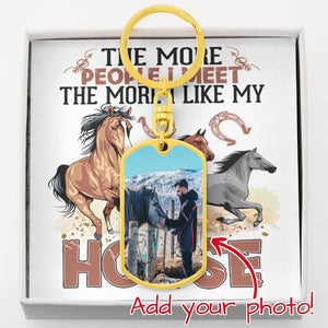 Personalized 'Dog Tag' Photo Keychain | Horse Lover