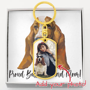 Personalized Photo Keychain | Basset Hound Mom