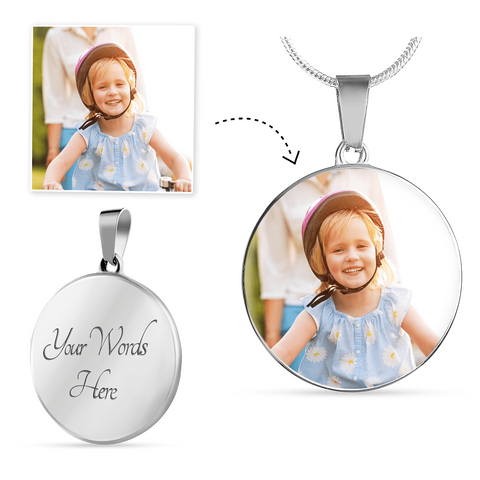 Image of Add your favorite pet image to this beautiful high quality necklace | Engrave a message on the back.