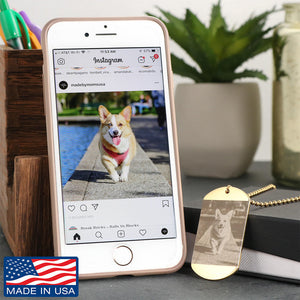 Personalize this luxury military necklace with your own photo. Works great on a mobile phone!