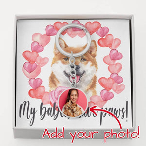 Personalized Circle Photo Keychain | Shiba Inu Mom