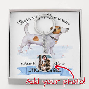 Personalized Circle Photo Keychain | Jack Russel Terrier Mom