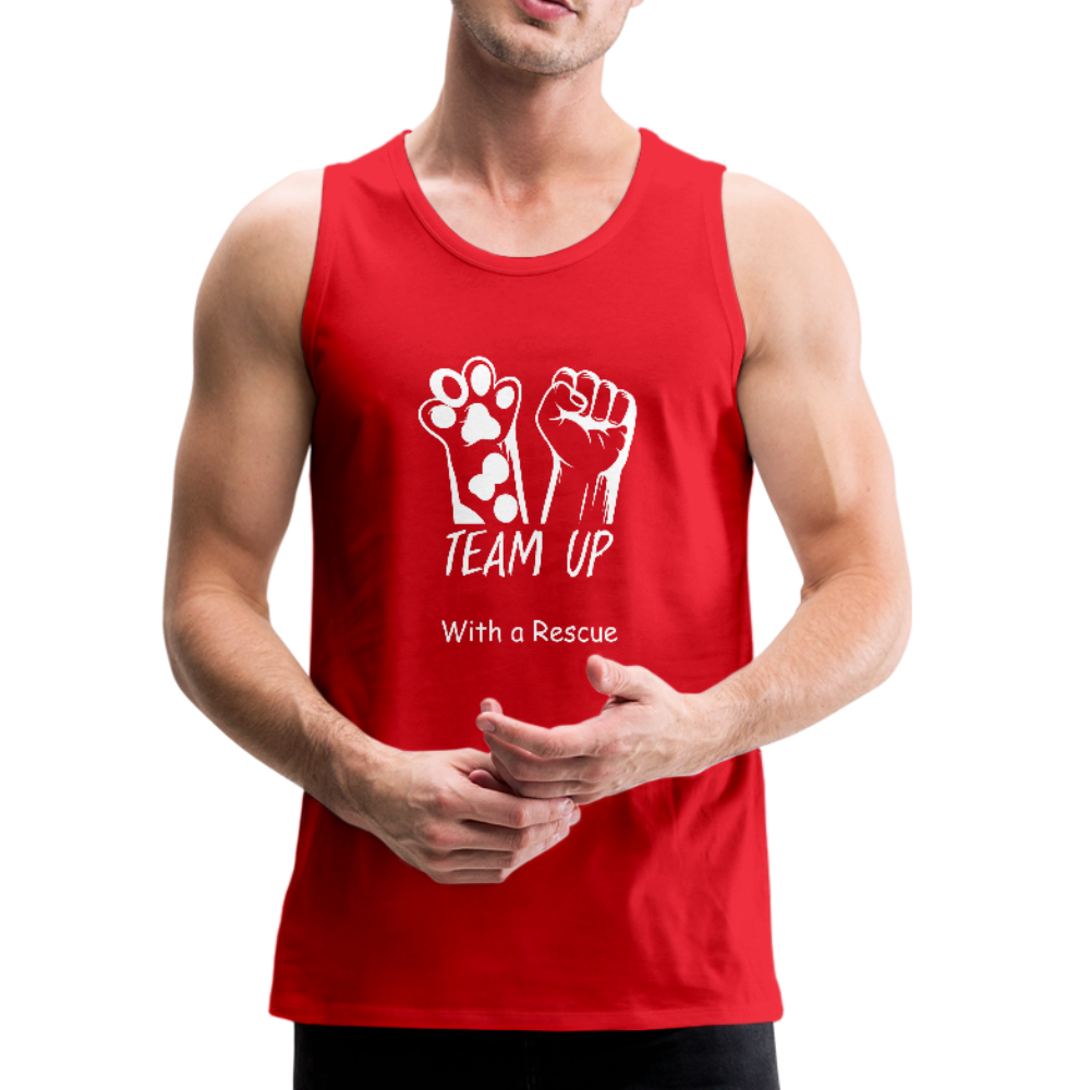 Team Up with a Rescue - Men’s Premium Tank - red