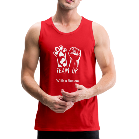 Image of Team Up with a Rescue - Men’s Premium Tank - red