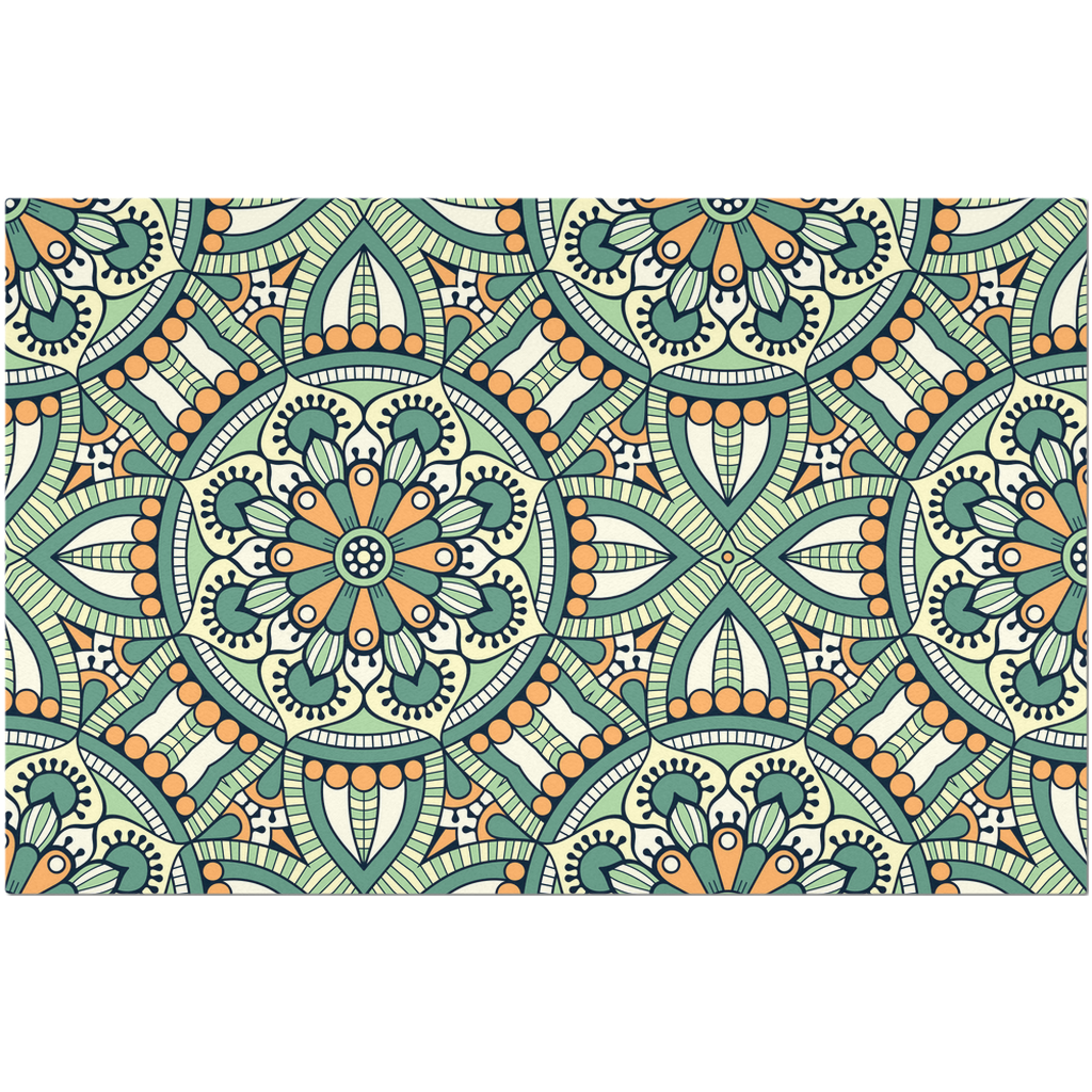 Placemat with Green Mandala Design