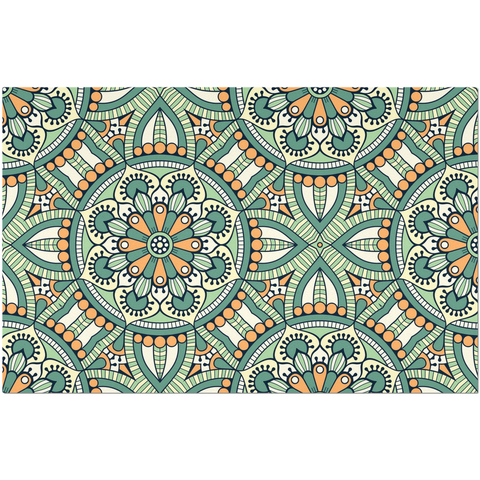 Image of Placemat with Green Mandala Design