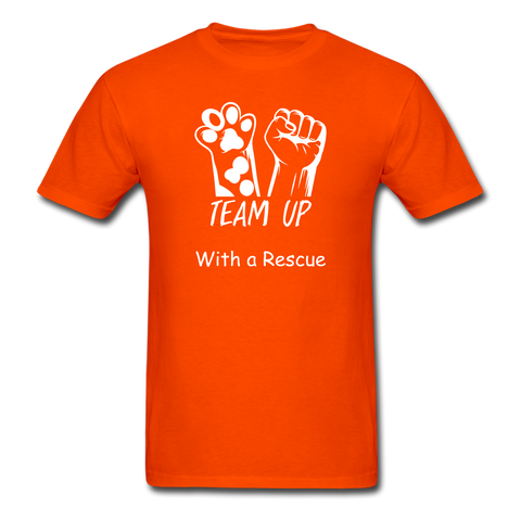 Image of Team Up with a Rescue Men's T-Shirt - orange