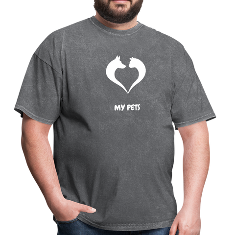 Image of Love my pets - Men's T-Shirt - mineral charcoal gray