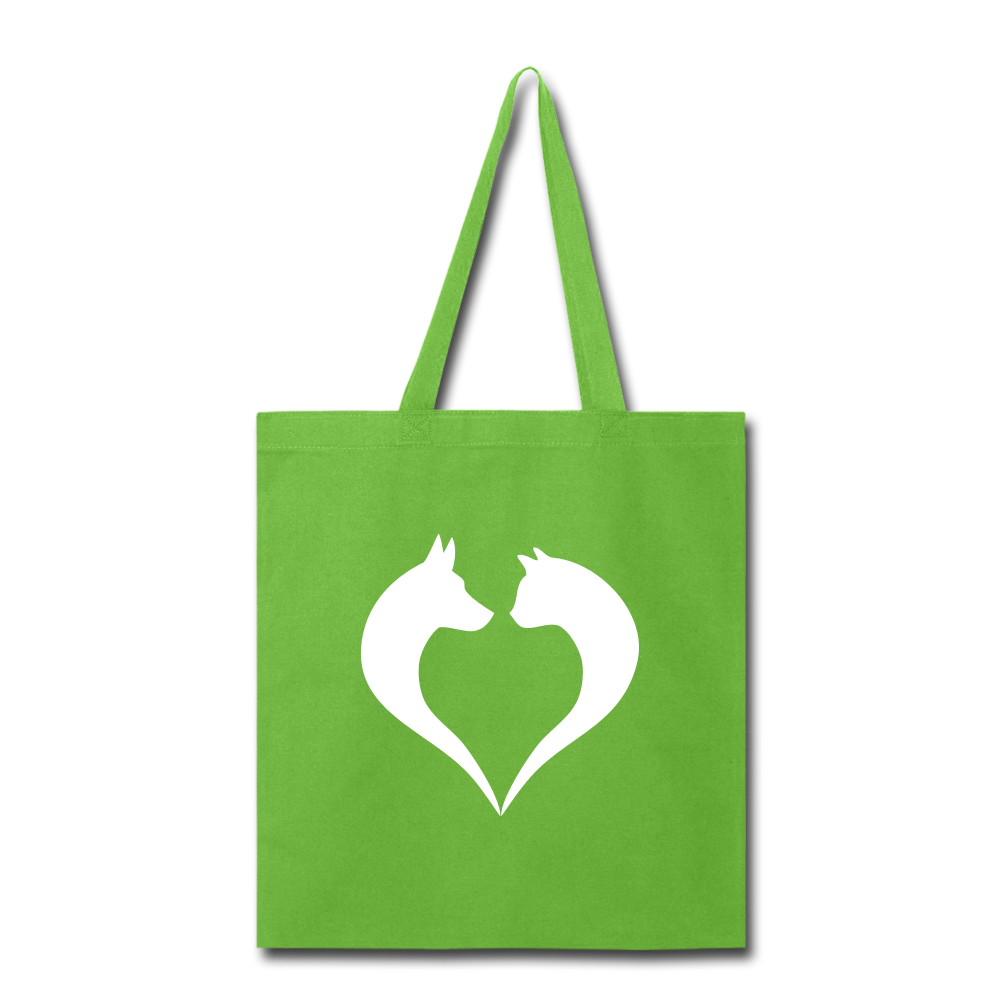 I love Dogs and Cats Tote Bag - lime green