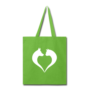 I love Dogs and Cats Tote Bag - lime green