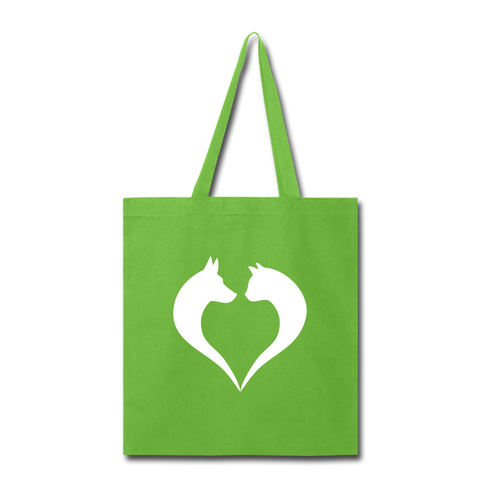 Image of I love Dogs and Cats Tote Bag - lime green