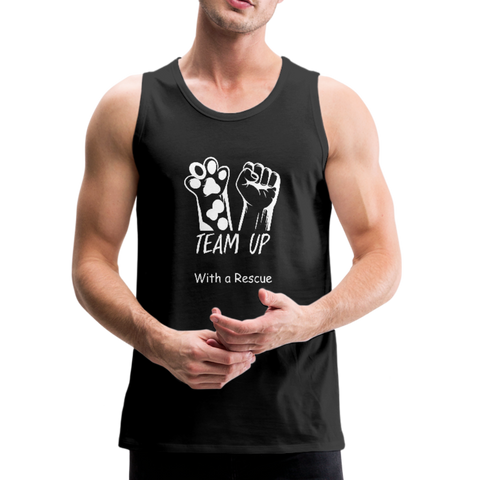 Image of Team Up with a Rescue - Men’s Premium Tank - black