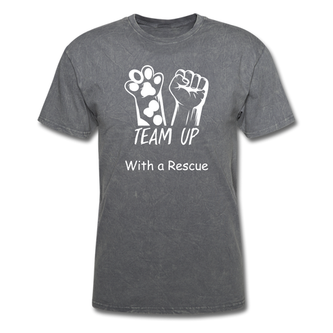 Image of Team Up with a Rescue Men's T-Shirt - mineral charcoal gray