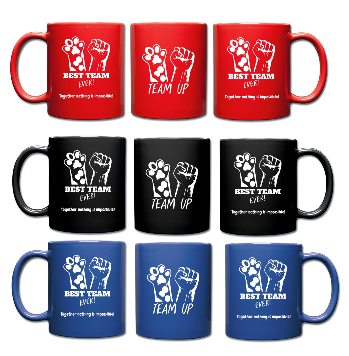 Best Team Ever Full Color Mug Pets and Humans make a Great Team.