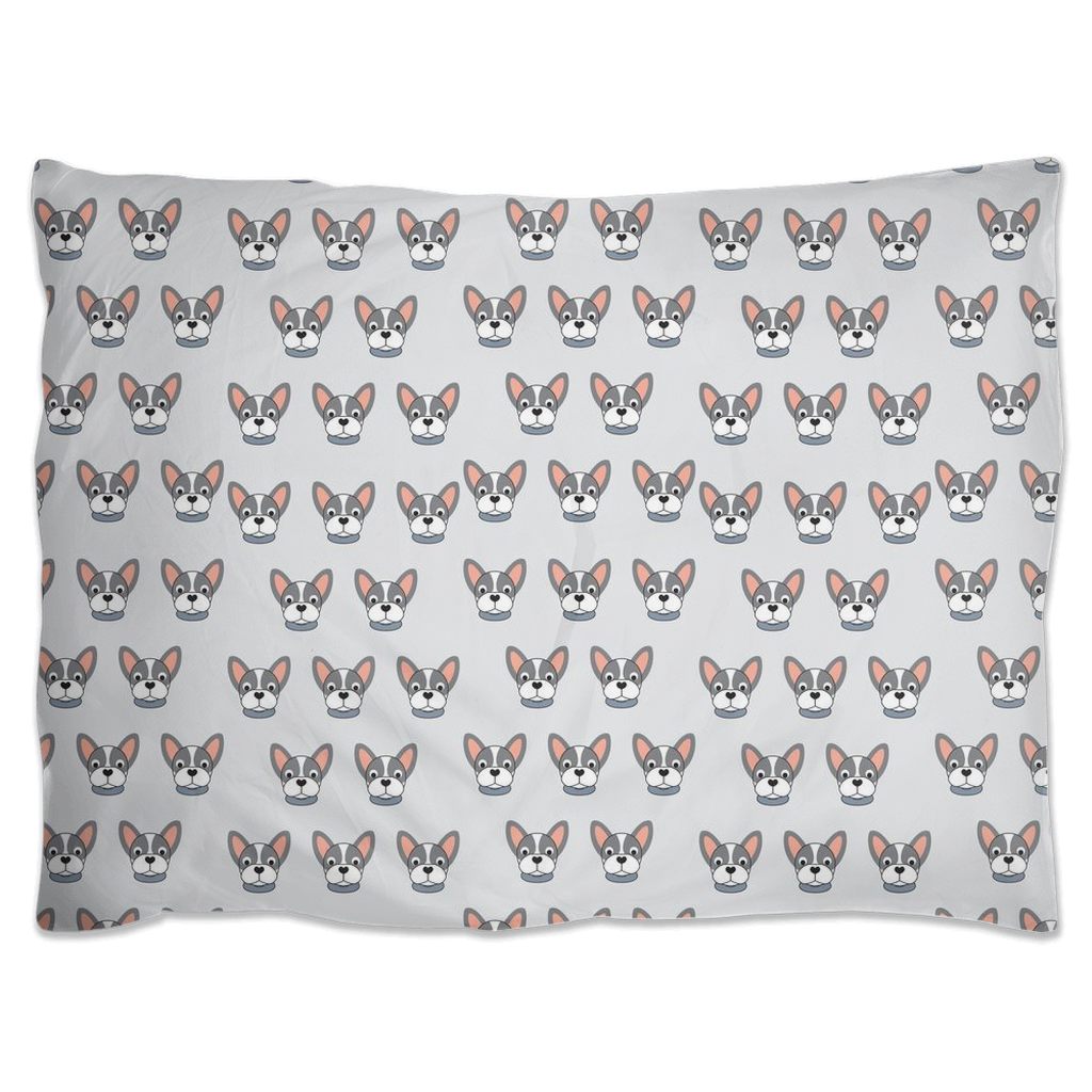 Pillow Shams with French Bulldog Head Pattern