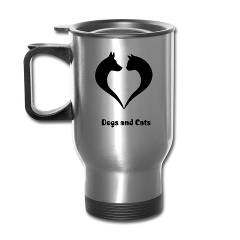 Image of I love Dogs and Cats Travel Mug - silver