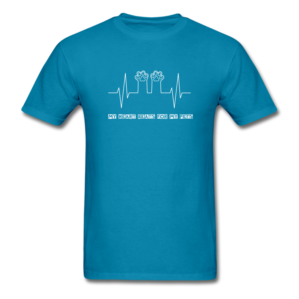 My heart beats for my pets Men's T-Shirt - turquoise