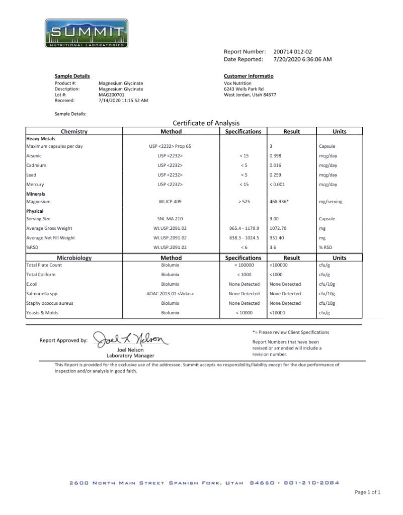 Magnesium Glycinate