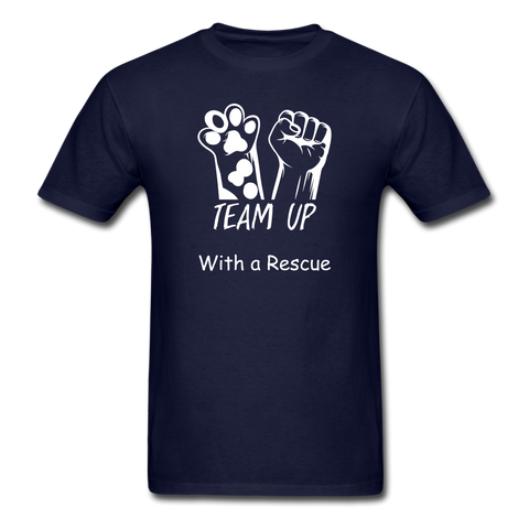 Image of Team Up with a Rescue Men's T-Shirt - navy