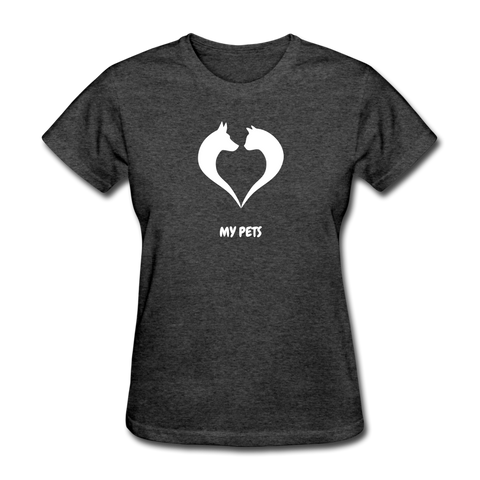 Image of Love My Pets Women's T-Shirt - heather black