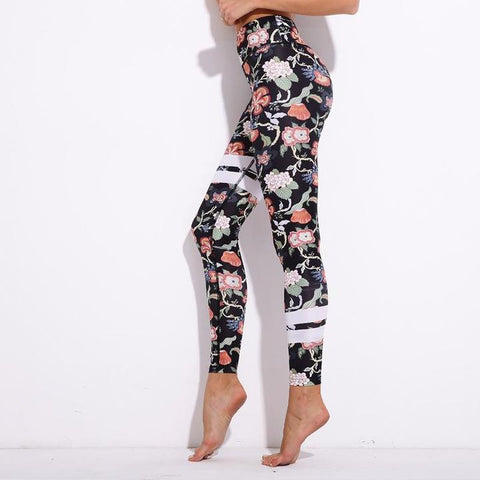 Image of Striped Floral Push Up Leggings