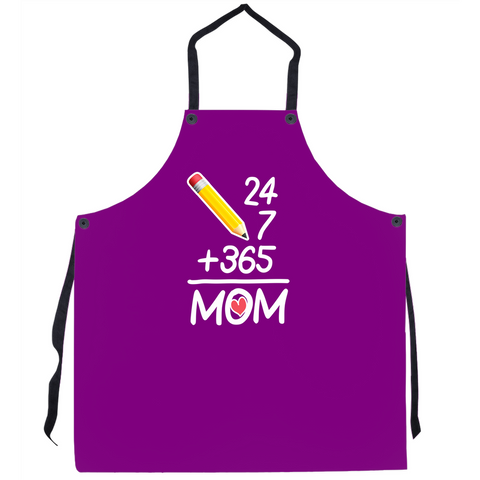 24/7 + 365 Mom Aprons, Mom Apron Gift. Mother's Day Gift