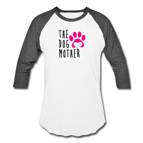 Image of The Dog Mother - Baseball T-Shirt - white/charcoal