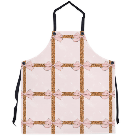 Apron with Gold and Pink Christmas Design