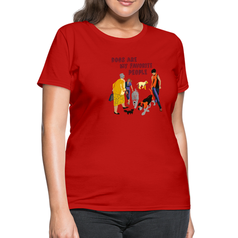 Image of Dogs are My favorite People Women's T-Shirt - red