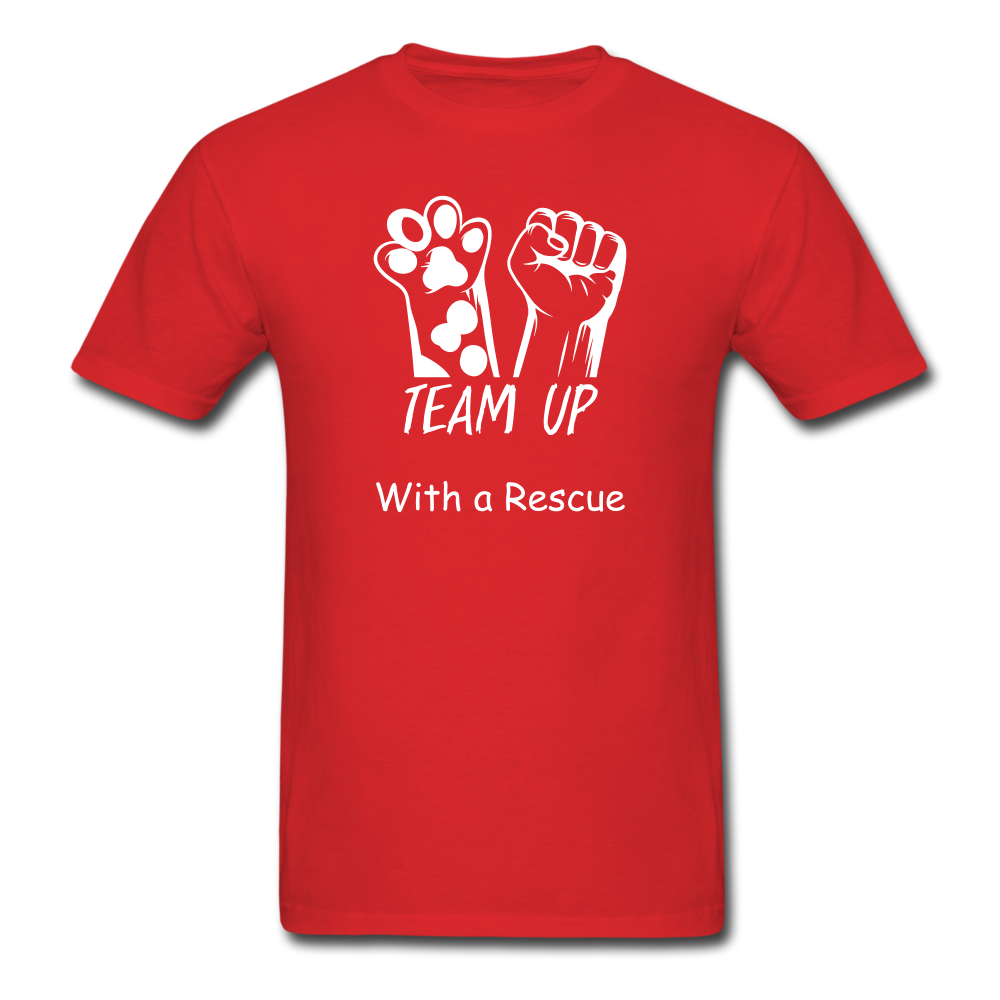 Team Up with a Rescue Men's T-Shirt - red