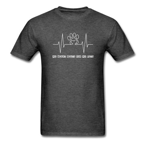 Image of My Heart Beats for my Pets Men's T-Shirt - heather black
