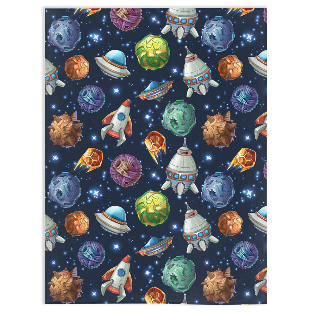 Minky Blanket with Outer Space Design