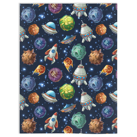 Image of Minky Blanket with Outer Space Design