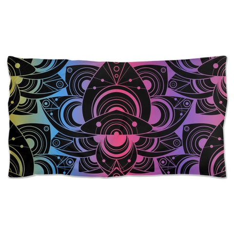 Image of Pillow Shams with Boho Lotus Pattern