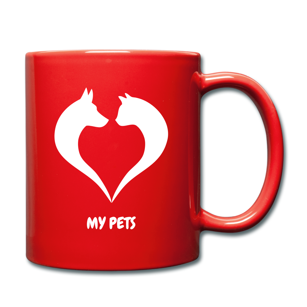 Love My Pets Full Color Mug - red