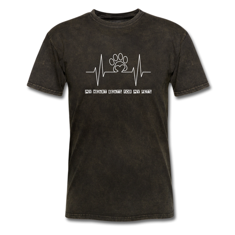 Image of My Heart Beats for my Pets Men's T-Shirt - mineral black