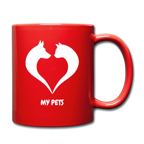 Image of Love My Pets Full Color Mug - red